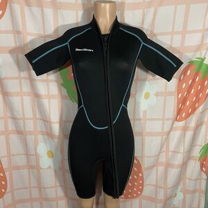 SeaSkin Shorty Front Zip Wetsuit for Diving Snorkeling Surfing Swimming Size (M)